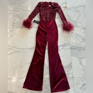Nadine Merabi Monique Red Jumpsuit